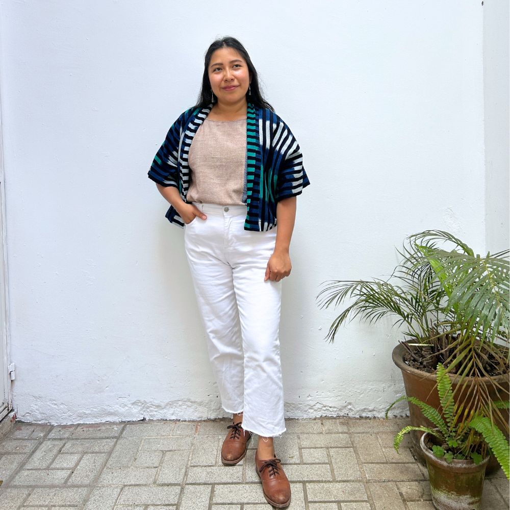 The Aiko Cropped Jacket: Indigo Dreams