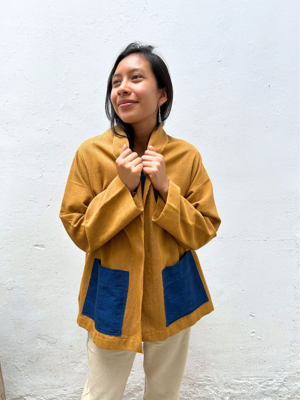 Circular Cardigan: Pericón & Indigo