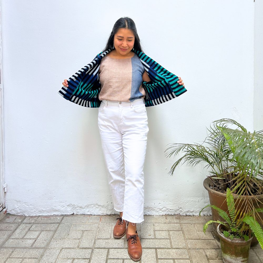 The Aiko Cropped Jacket: Indigo Dreams