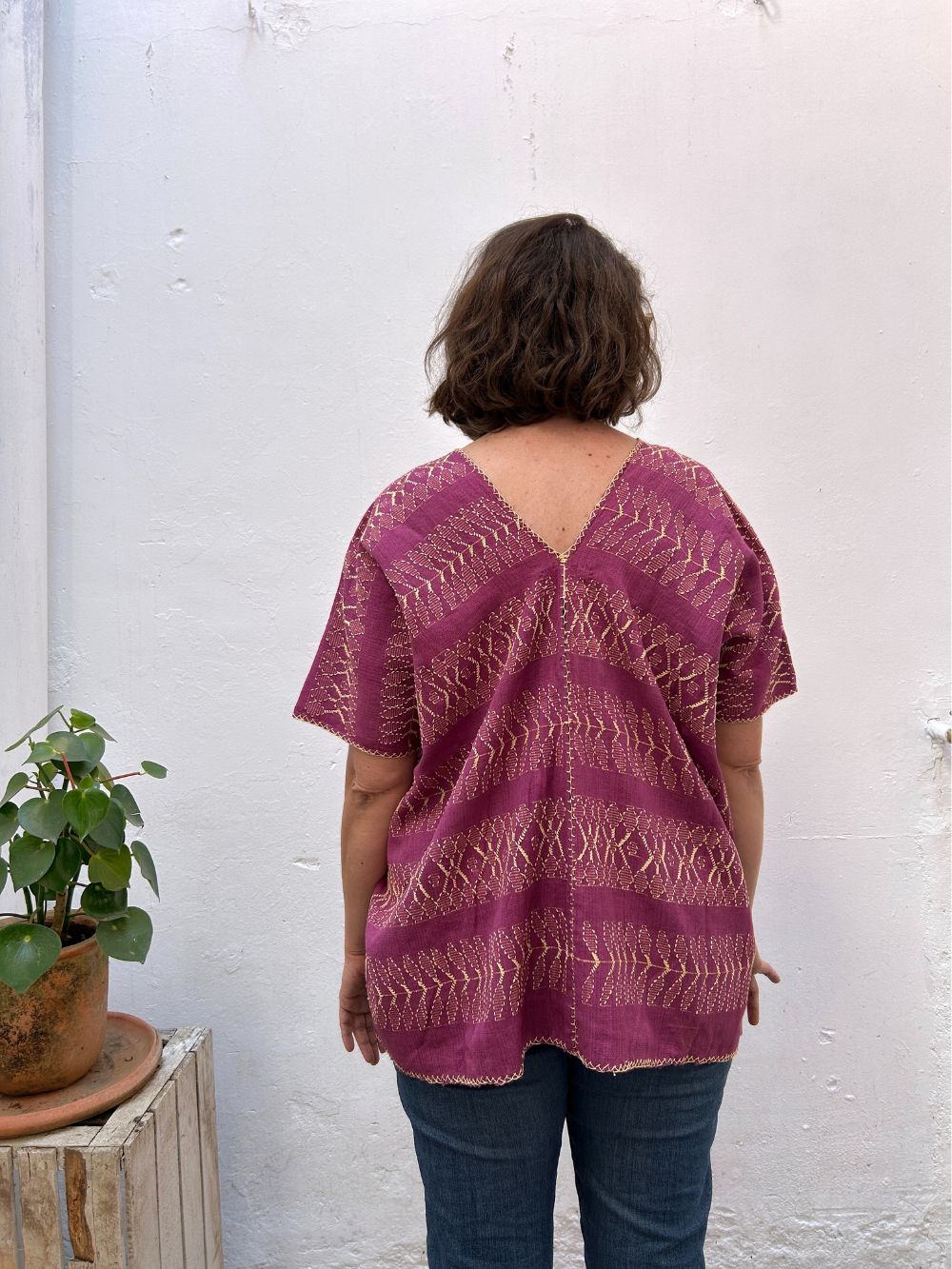 Picbil Cloud Blouse: Hot Pink + Grey (L)