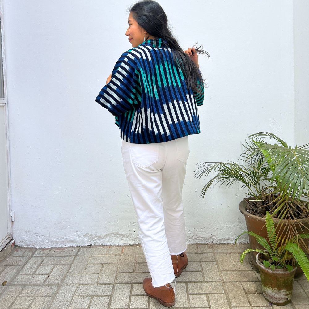 The Aiko Cropped Jacket: Indigo Dreams