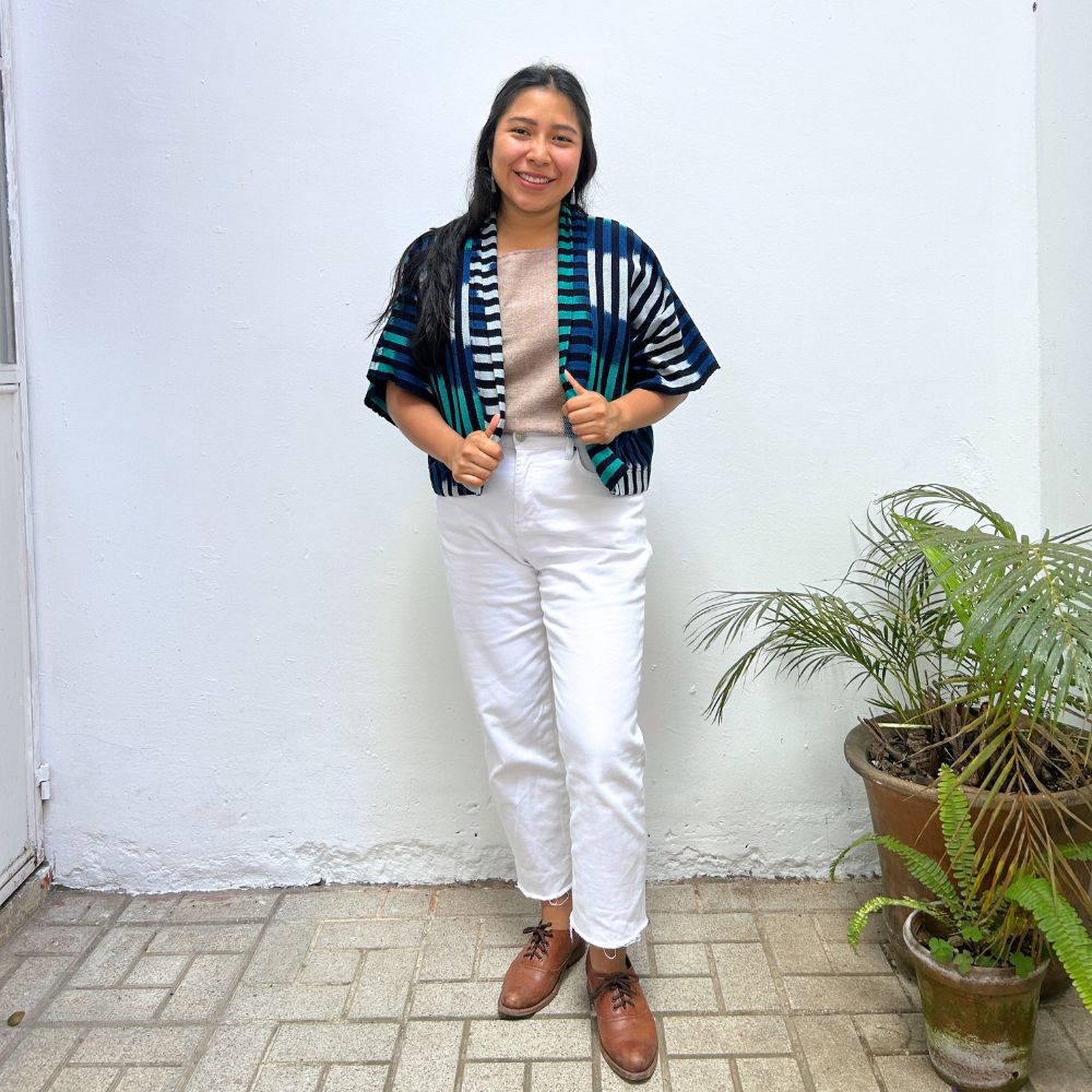The Aiko Cropped Jacket: Indigo Dreams