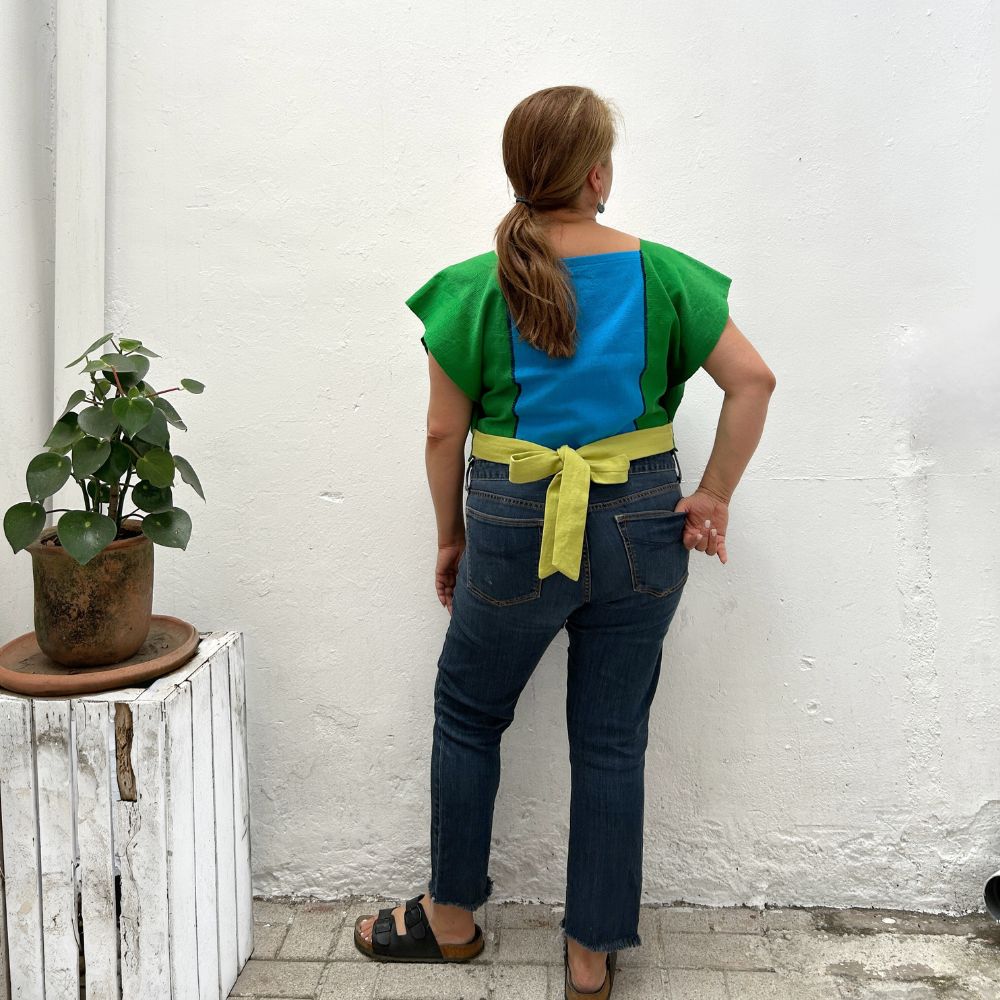Mariposa Top: Lime (with macramé)