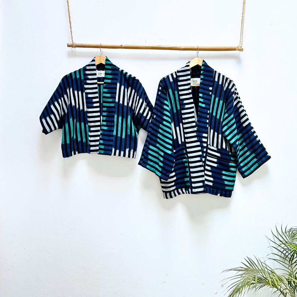 The Aiko Cropped Jacket: Indigo Dreams