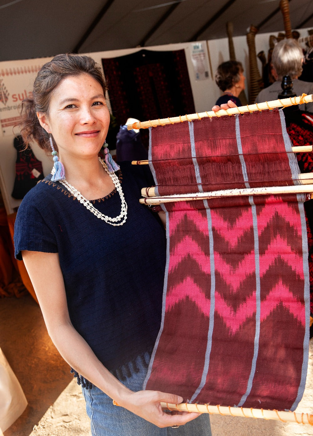 Naturally-dyed Decor Loom: Indigo & Light Indigo