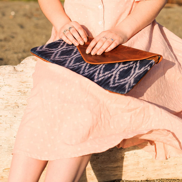 Oversized Envelope Clutch: Agua Ikat