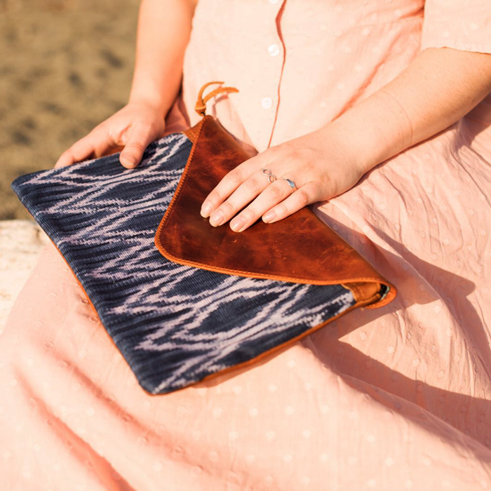Oversized Envelope Clutch: Agua Ikat