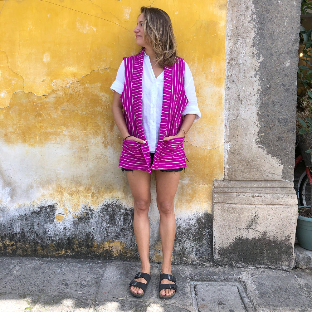The Artist Vest: Bougainvillea (M)