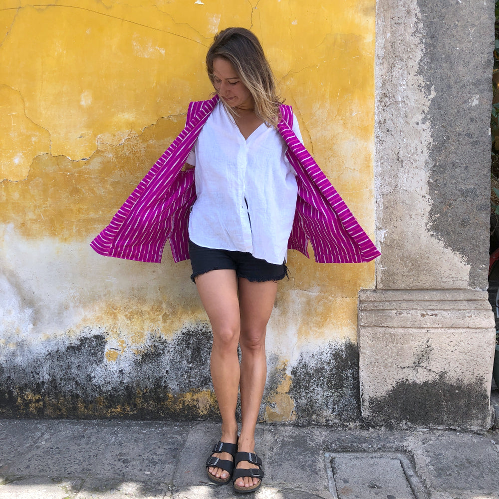 The Artist Vest: Bougainvillea (M)