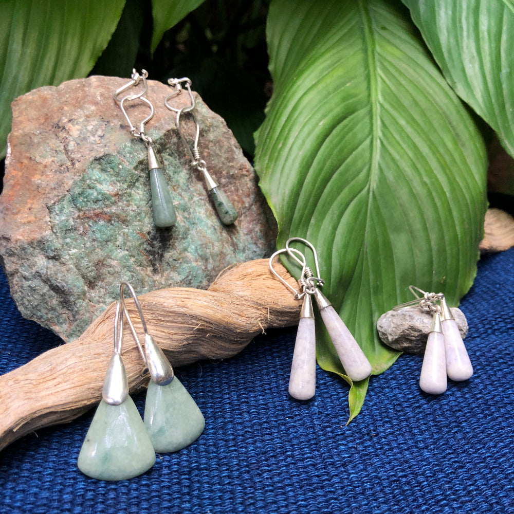 Water Drop Earrings - Muted Green