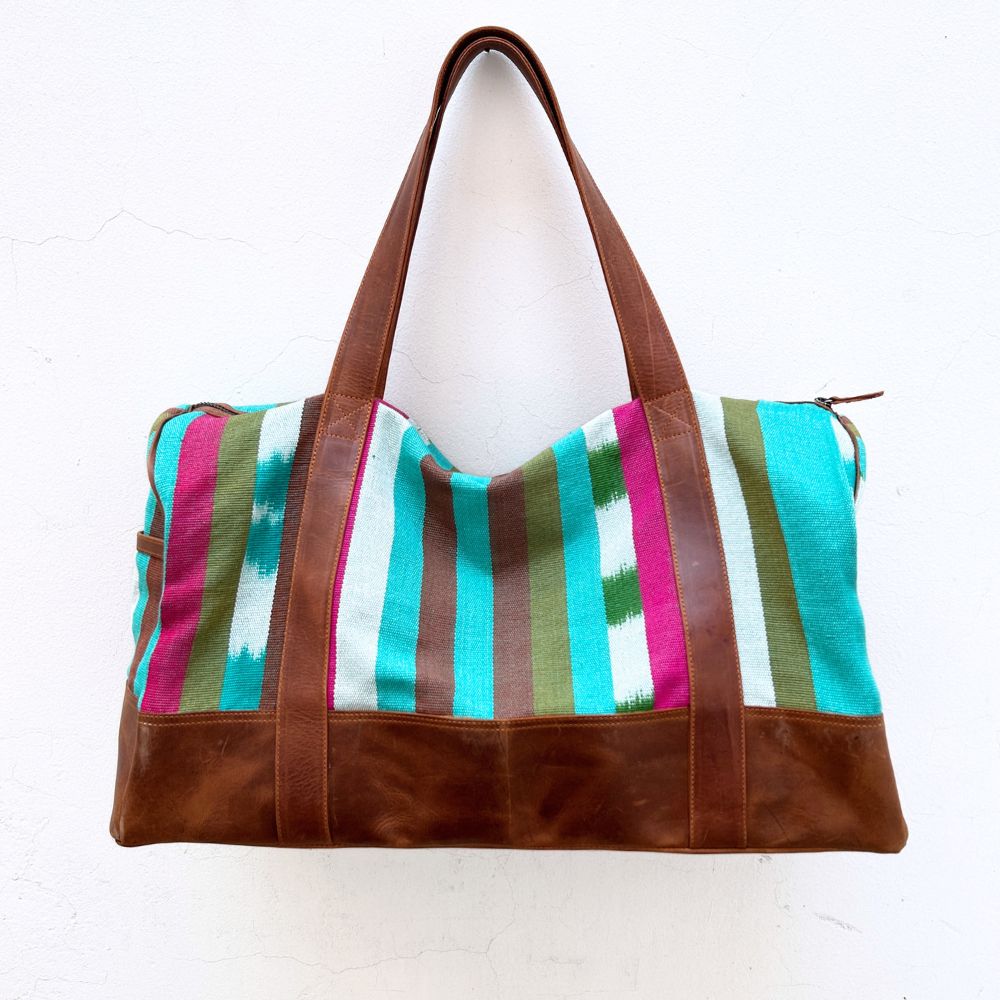 Duffel Bag in Colorful Asymmetry Ikat