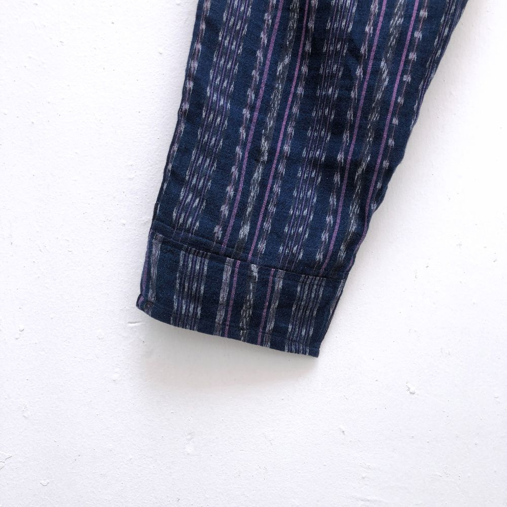 Cozy Corte Pants: Dark Blue & Purple Ikat (S)
