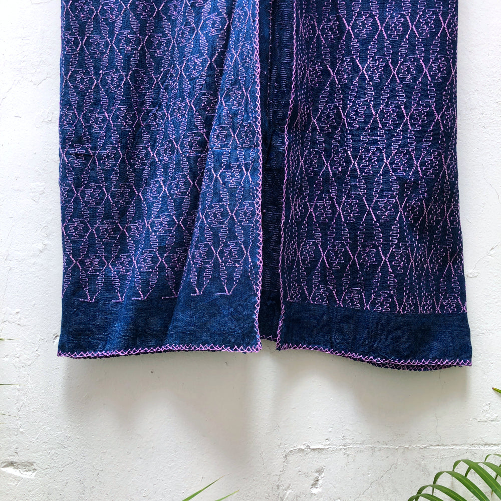 Full-length Summer Cardigan: Indigo + Soft Cochineal