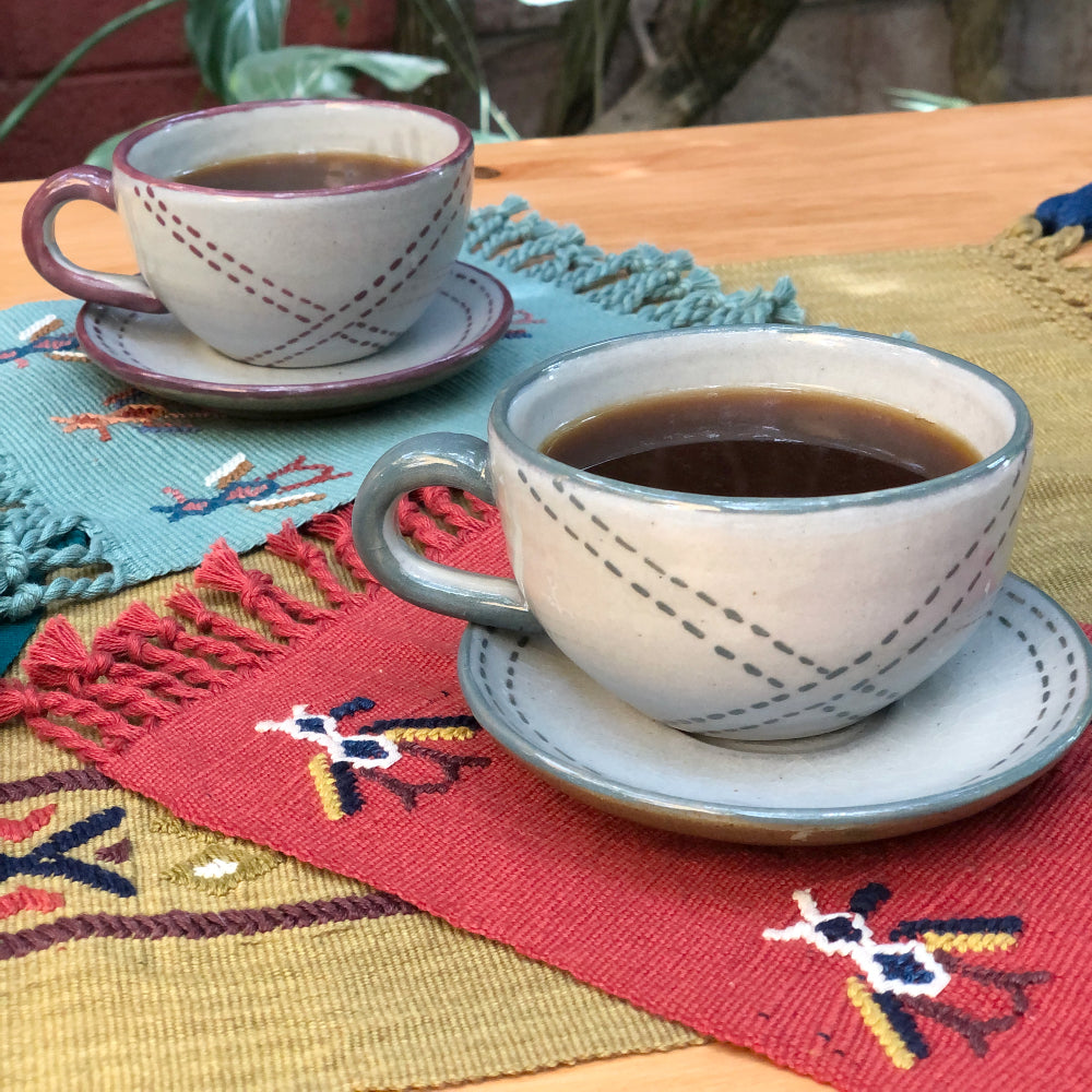 Cotzal Large Coasters: Naturally-dyed red / pack of two