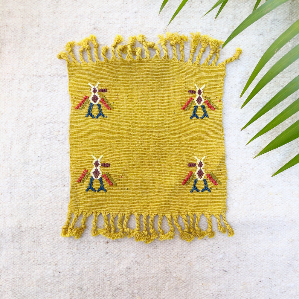 Cotzal Large Coasters: Naturally-dyed Chamomile / pack of two