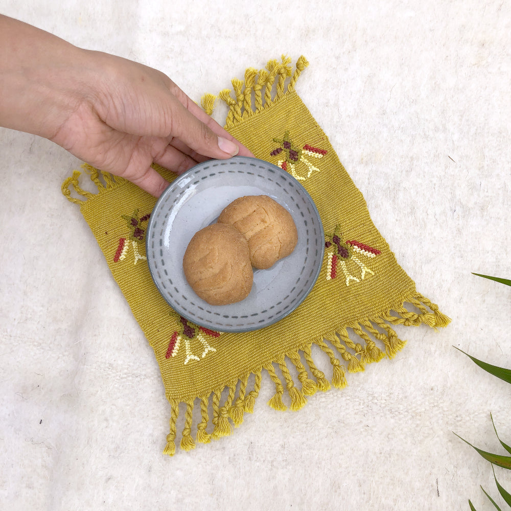 Cotzal Large Coasters: Naturally-dyed Chamomile / pack of two