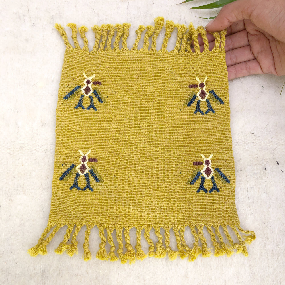 Cotzal Large Coasters: Naturally-dyed Chamomile / pack of two