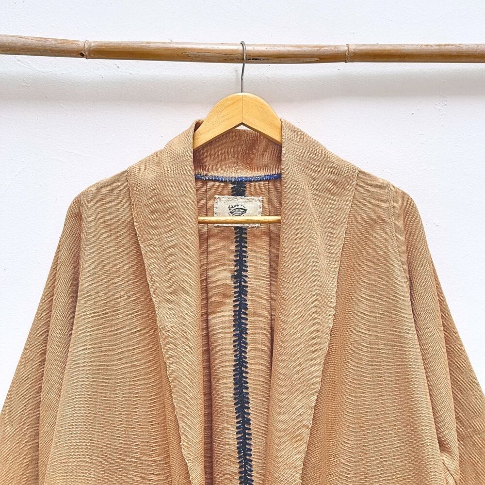 Circular Cardigan: Coconut & Indigo