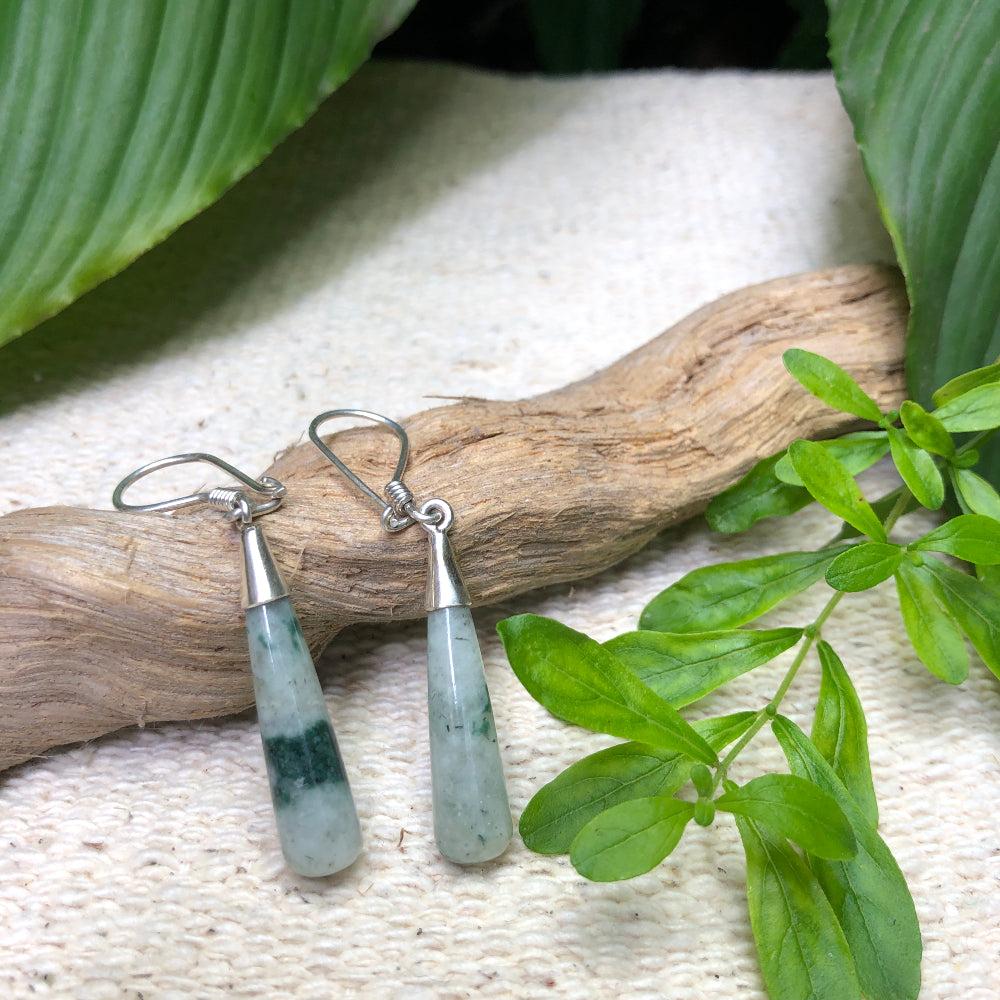 Water Drop Earrings - Light Green