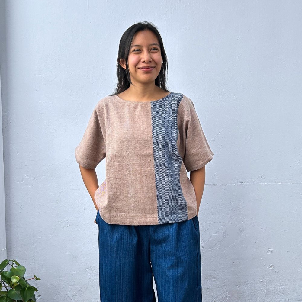 Easy Top: Coconut & Indigo (M)