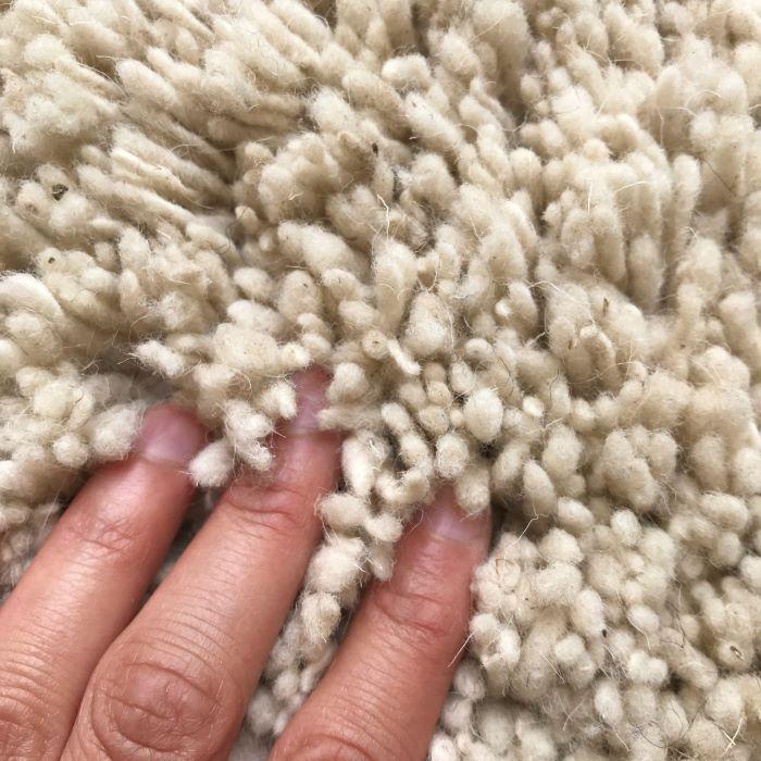 Extra Large Soft Piled-high Rug in Natural White Wool