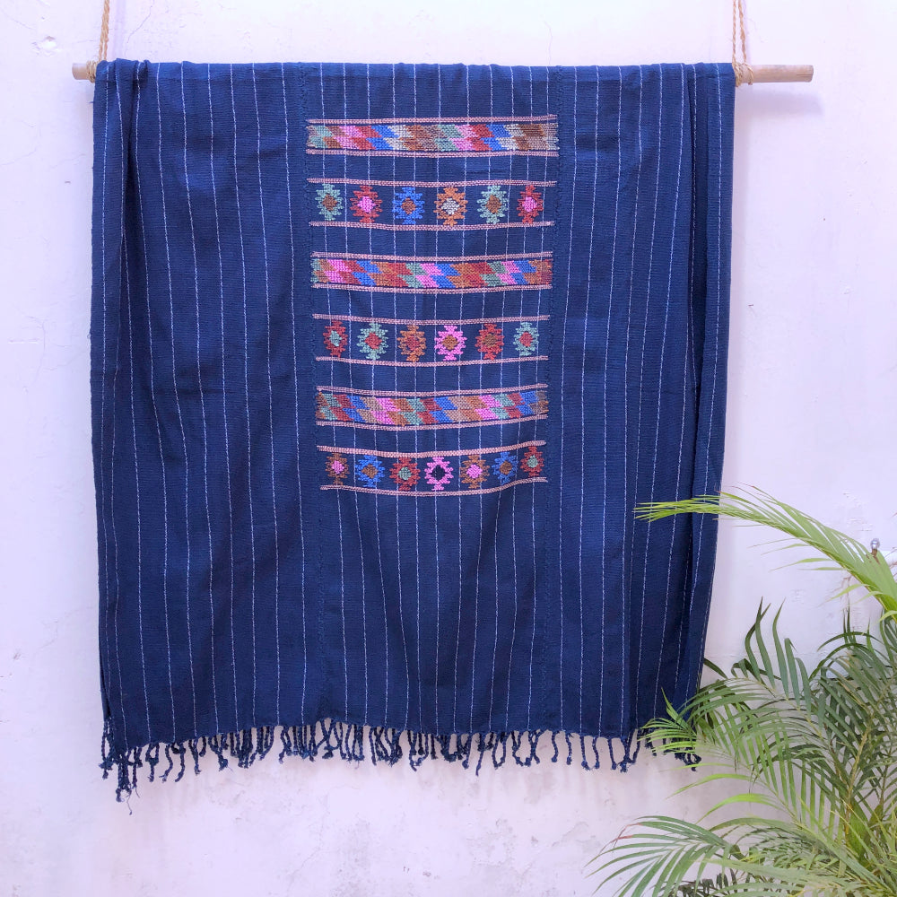 Handspun Bed Throw with Traditional Brocade 8