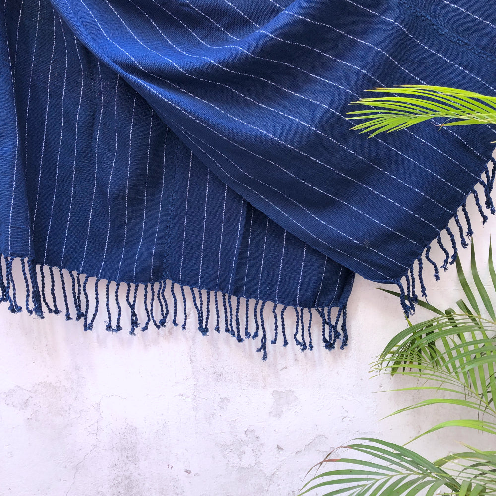 Handspun Bed Throw with Traditional Brocade 8