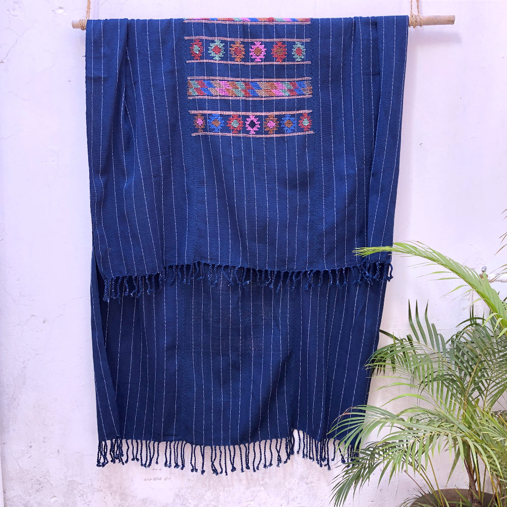 Handspun Bed Throw with Traditional Brocade 8