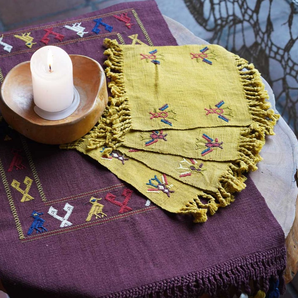 Cotzal Large Coasters: Naturally-dyed Chamomile / pack of two