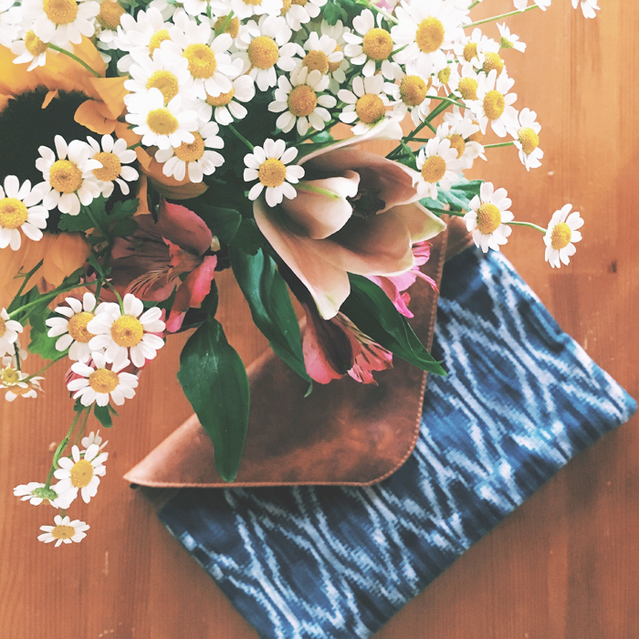 Oversized Envelope Clutch: Indigo Diamond Ikat