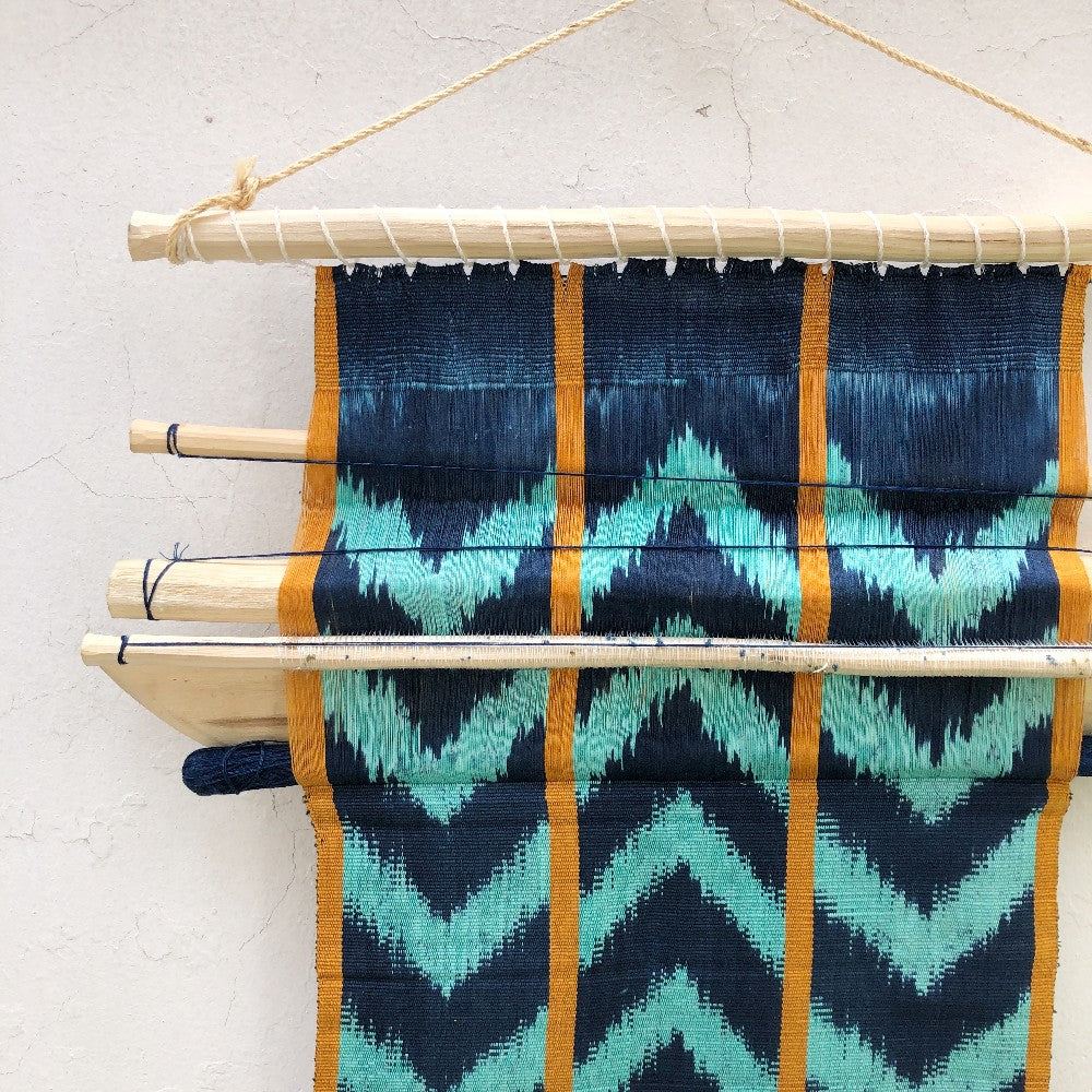 Naturally-dyed Decor Loom: Indigo & Turquoise