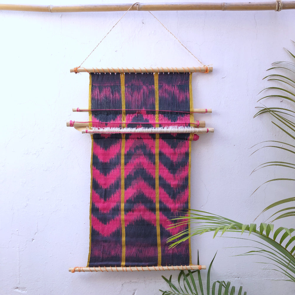 Naturally-dyed Decor Loom: Cochineal & Indigo