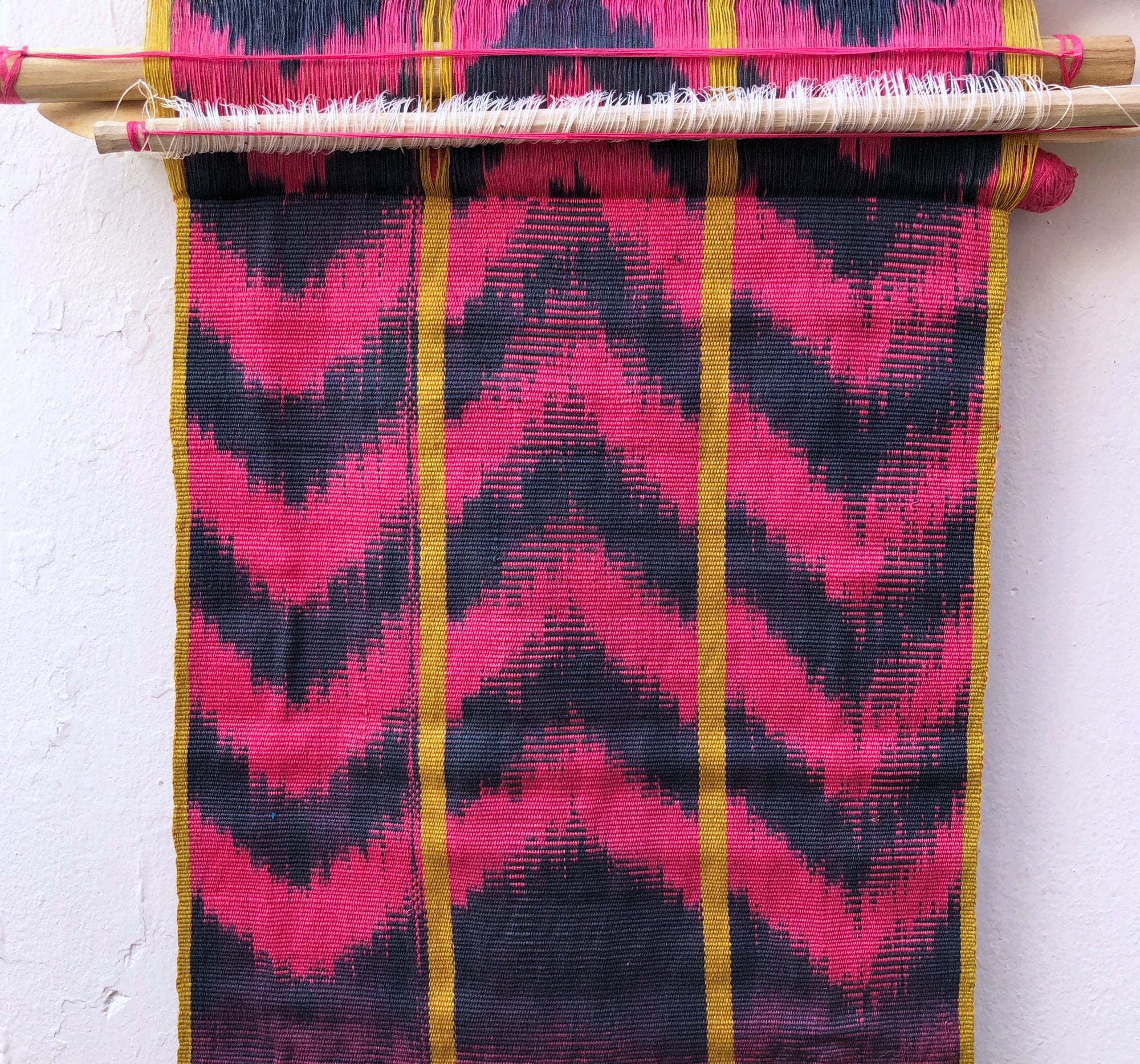 Naturally-dyed Decor Loom: Cochineal & Indigo