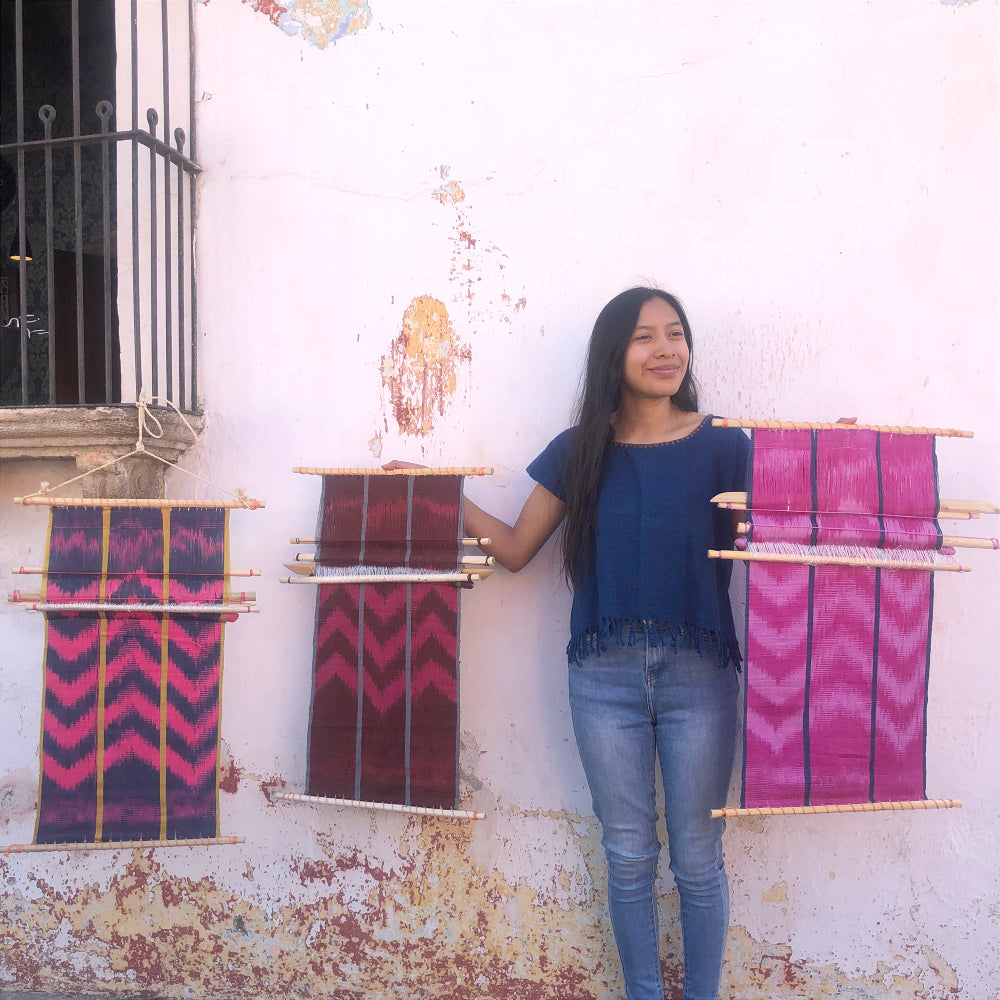Naturally-dyed Decor Loom: Cochineal & Indigo