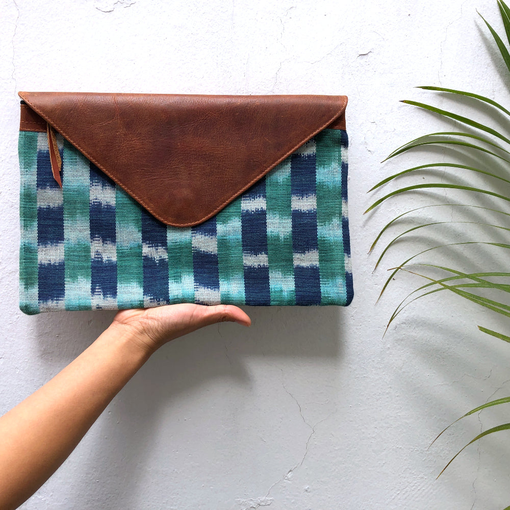 Oversized Envelope Clutch: Agua Ikat