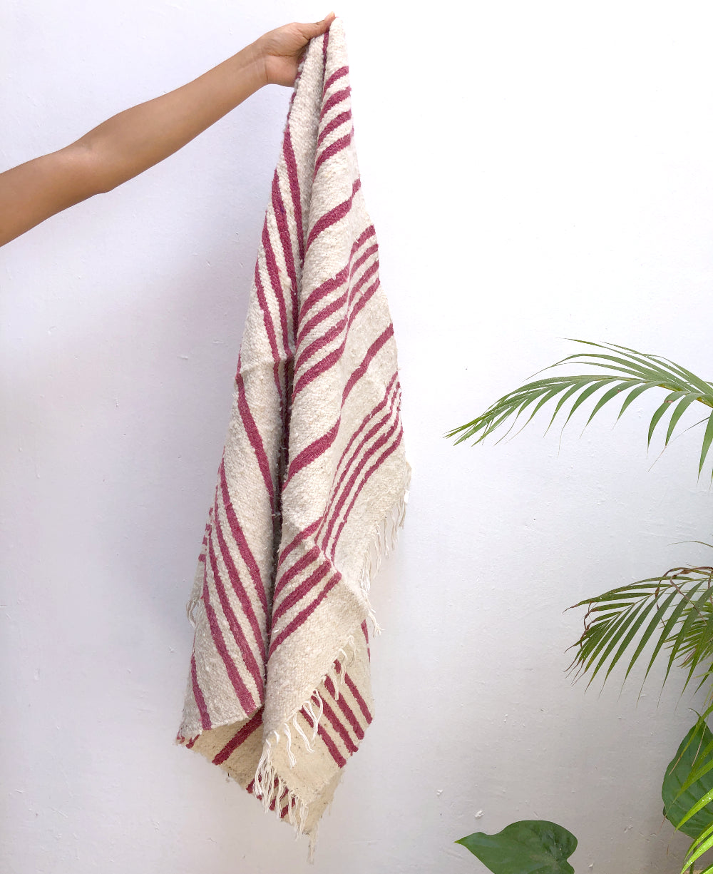 Medium Wool Rug: Pink Stripes