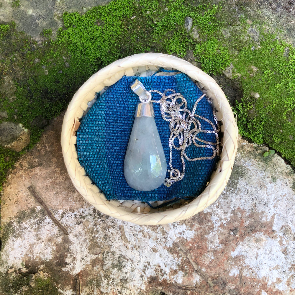 Oval Jade Pendant - Lilac
