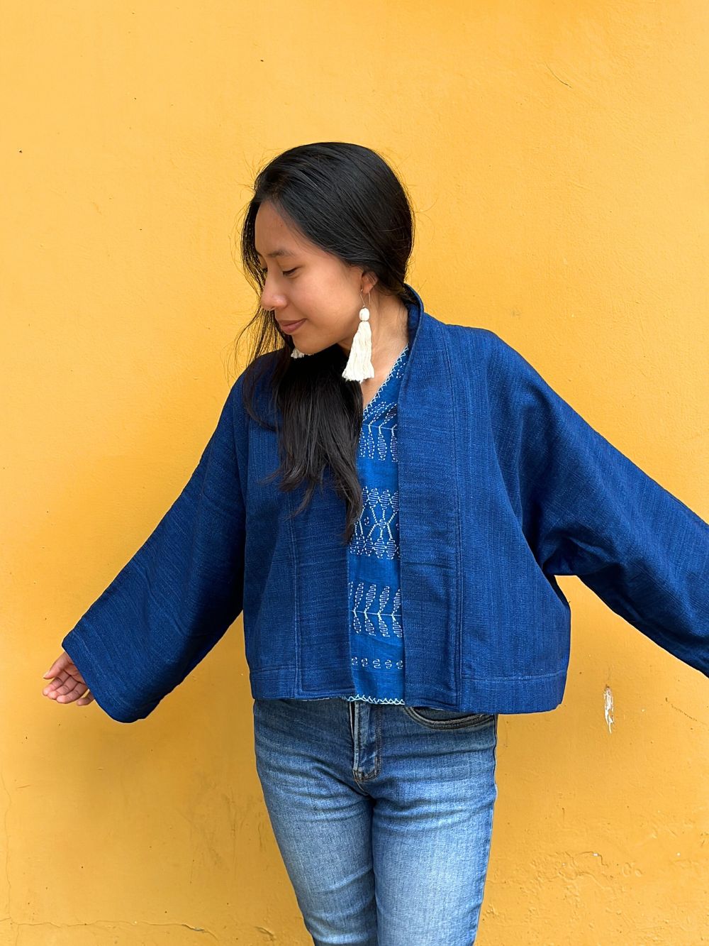 The Aiko Cropped Jacket: Indigo