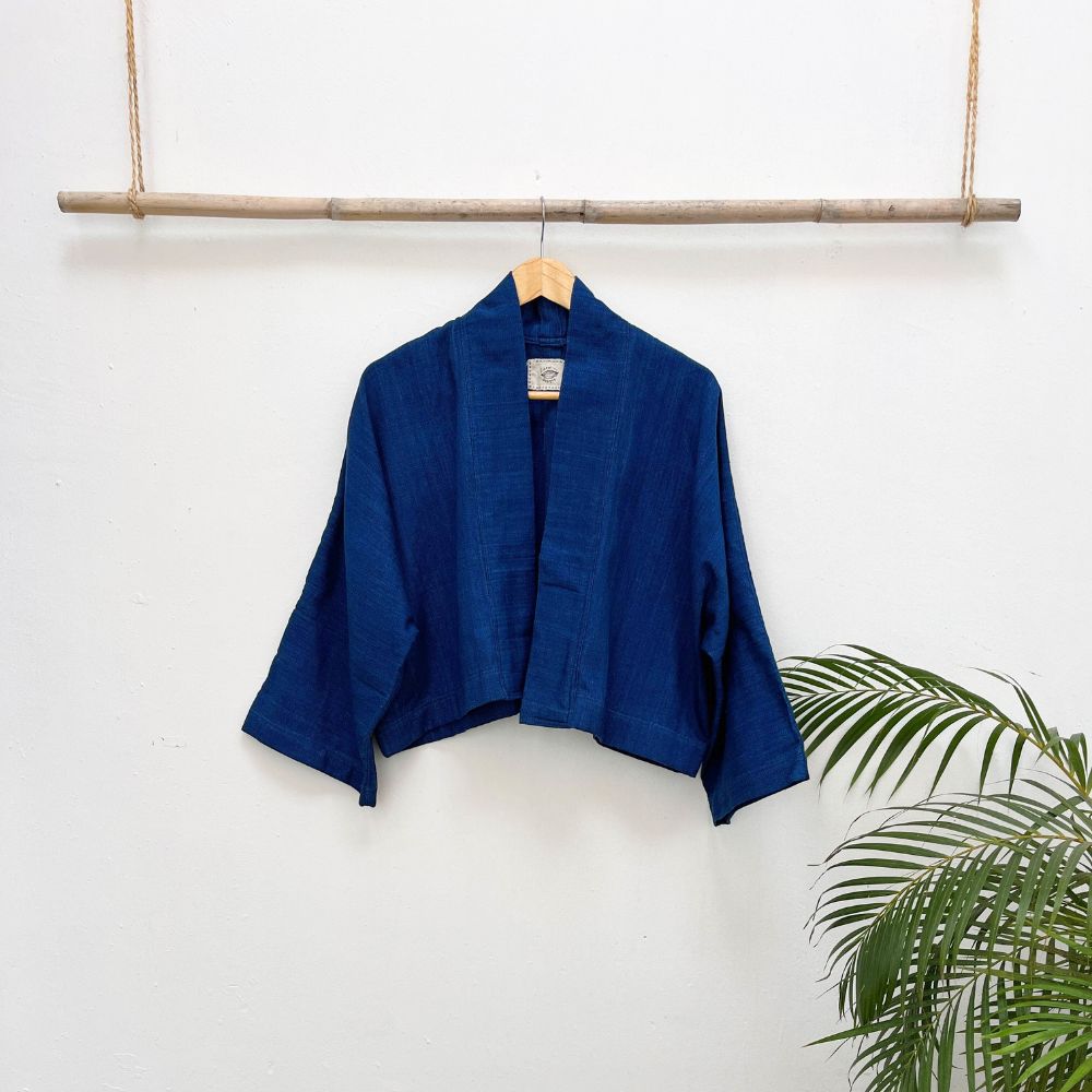 The Aiko Cropped Jacket: Indigo