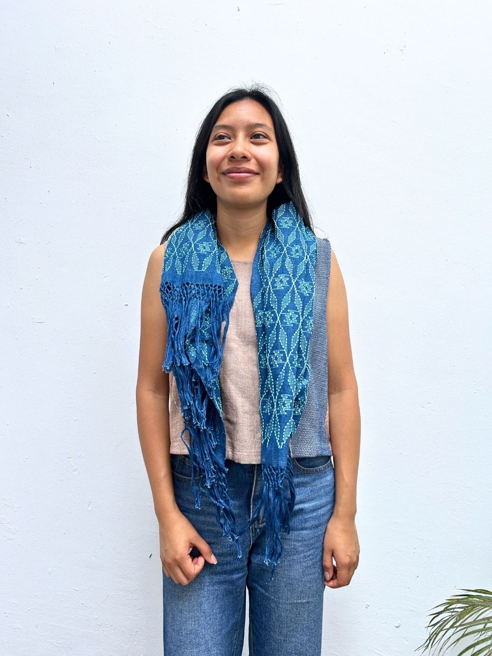 Picbil Shawl in Indigo & Mint