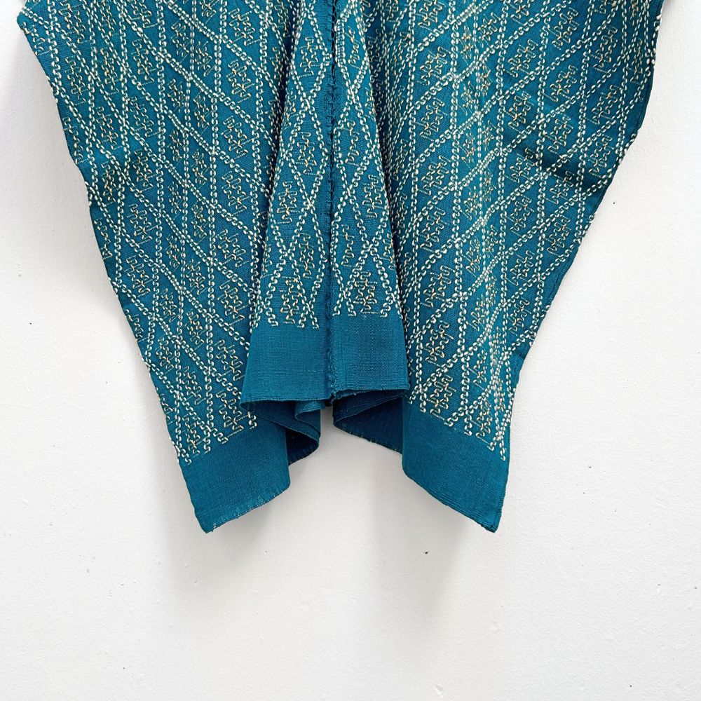 Picbil Handspun Cloud Blouse: Indigo & White Coconut (M/L)
