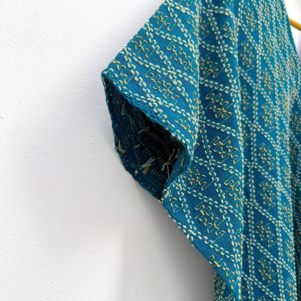 Picbil Handspun Cloud Blouse: Indigo & White Coconut (M/L)