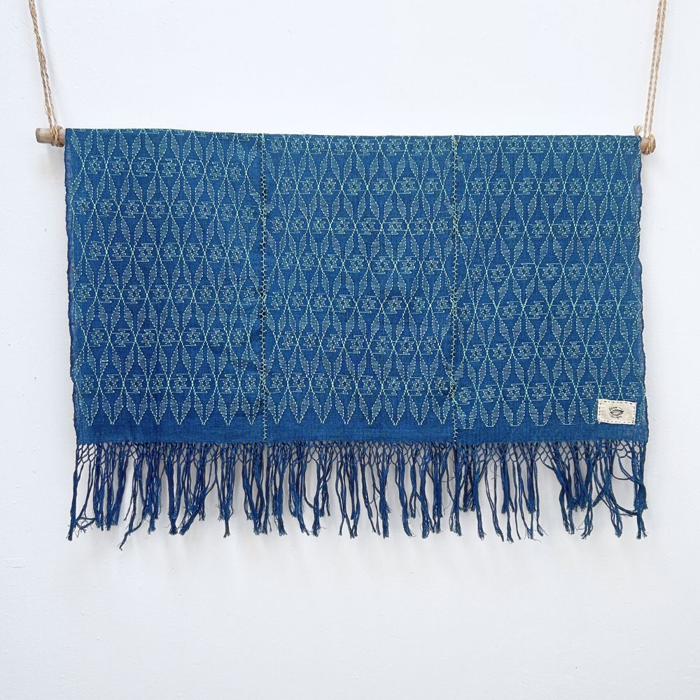 Picbil Shawl in Indigo & Mint