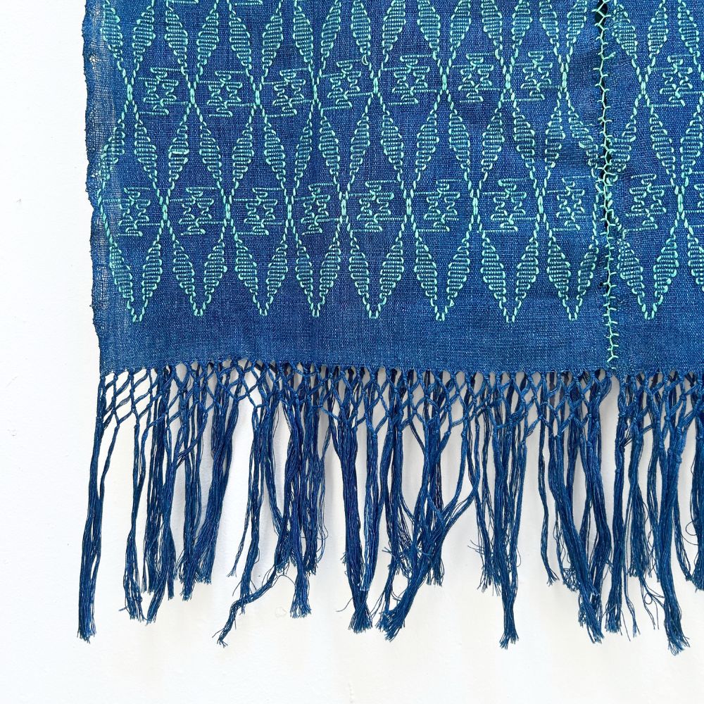 Picbil Shawl in Indigo & Mint
