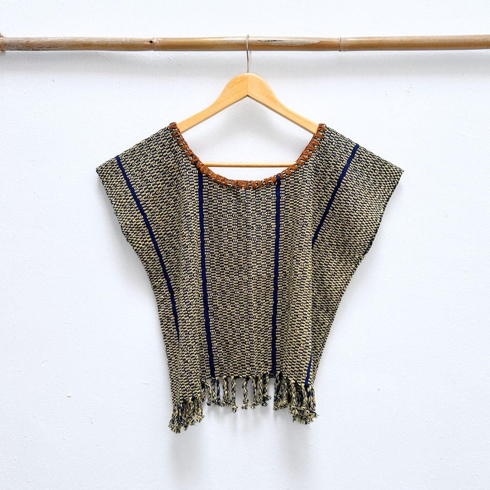 The Lake Top: Cream & Indigo (S)