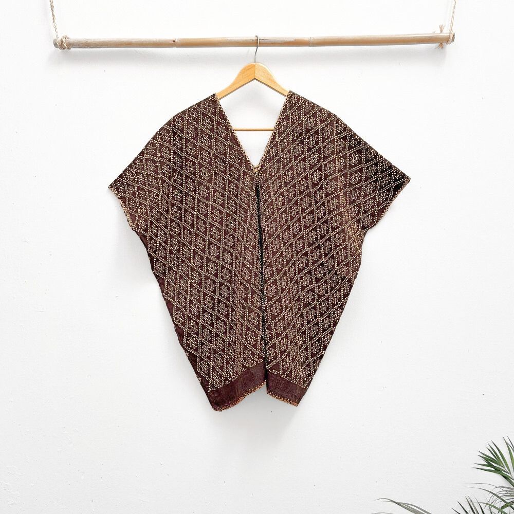 Picbil Handspun Cloud Blouse: Dark Coffe & Coconut (L)