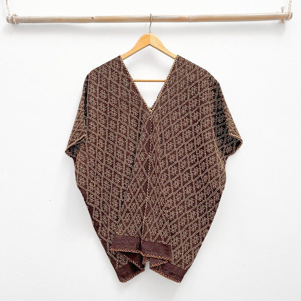 Picbil Handspun Cloud Blouse: Dark Coffe & Coconut (L)