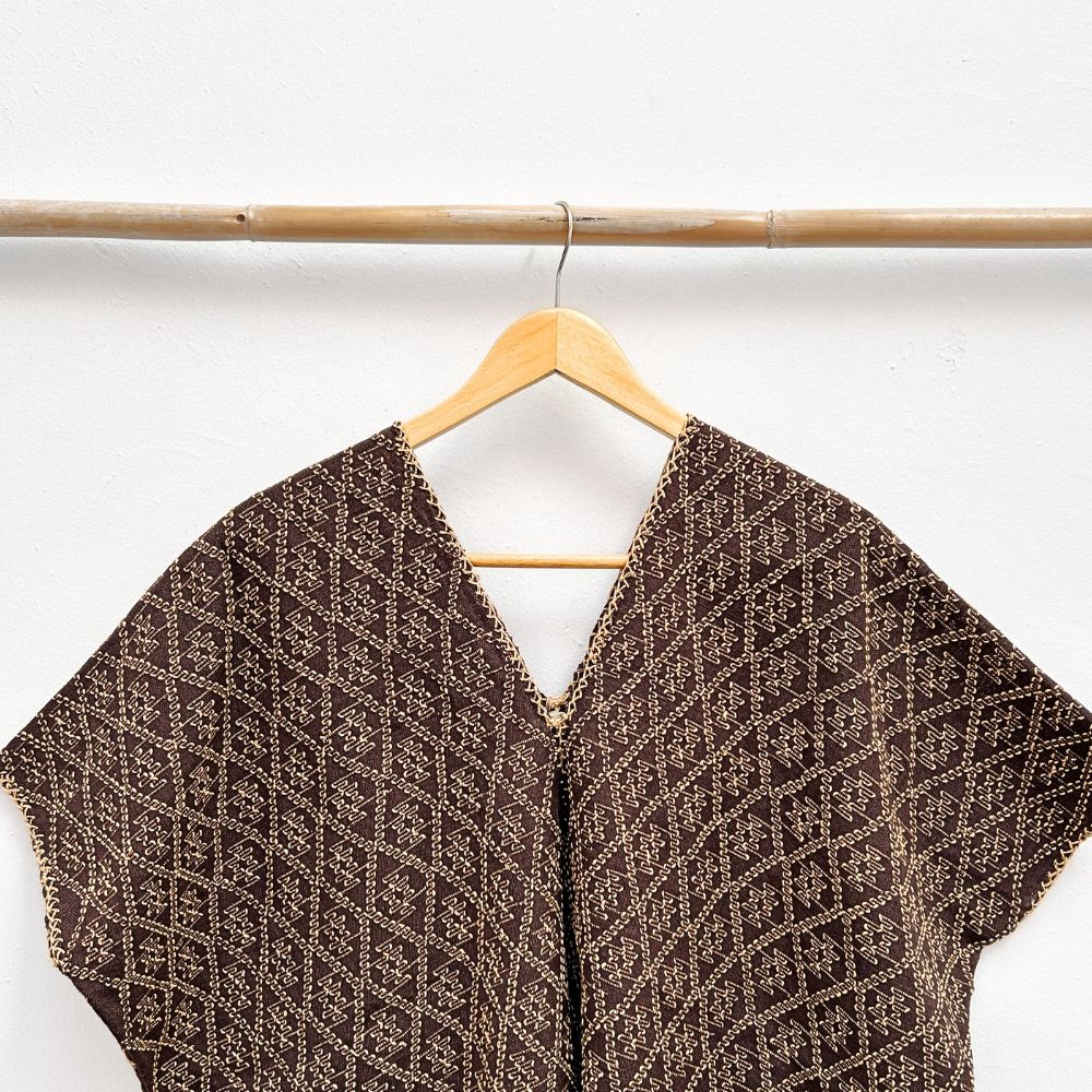 Picbil Handspun Cloud Blouse: Dark Coffe & Coconut (L)