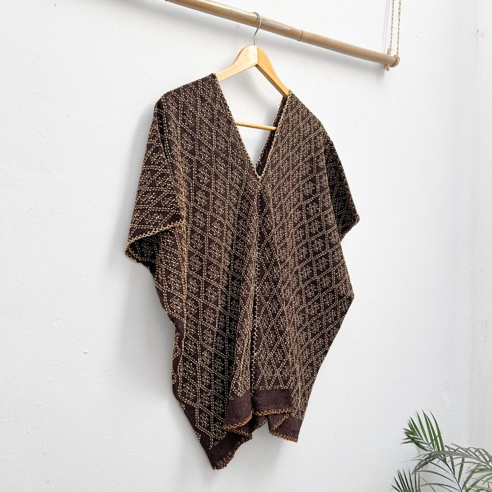 Picbil Handspun Cloud Blouse: Dark Coffe & Coconut (L)
