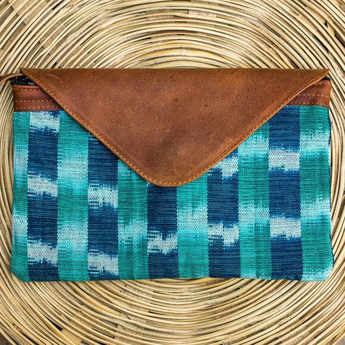 Oversized Envelope Clutch: Agua Ikat